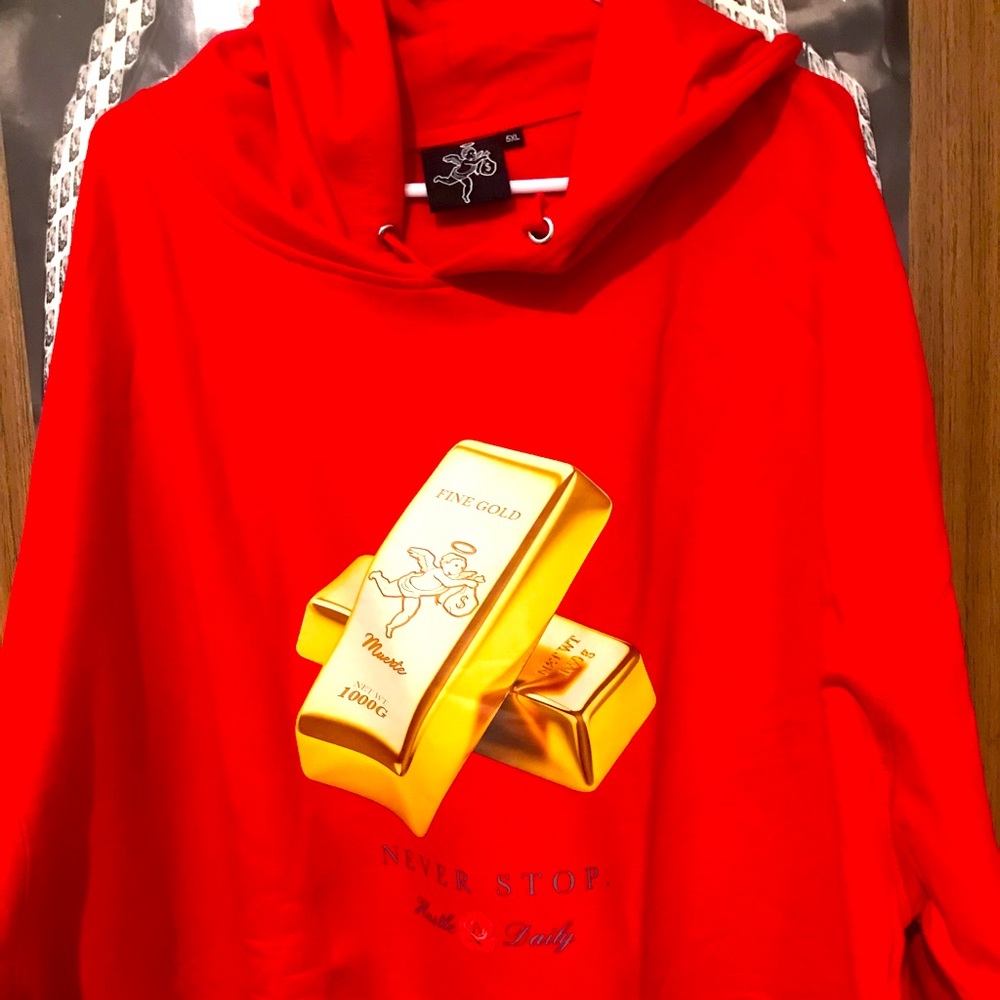 Hastamuerte custom gold bar hoodie, 5XL, NEW